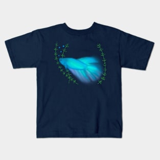 Betta Fish Light (Neon) blue 2 Kids T-Shirt